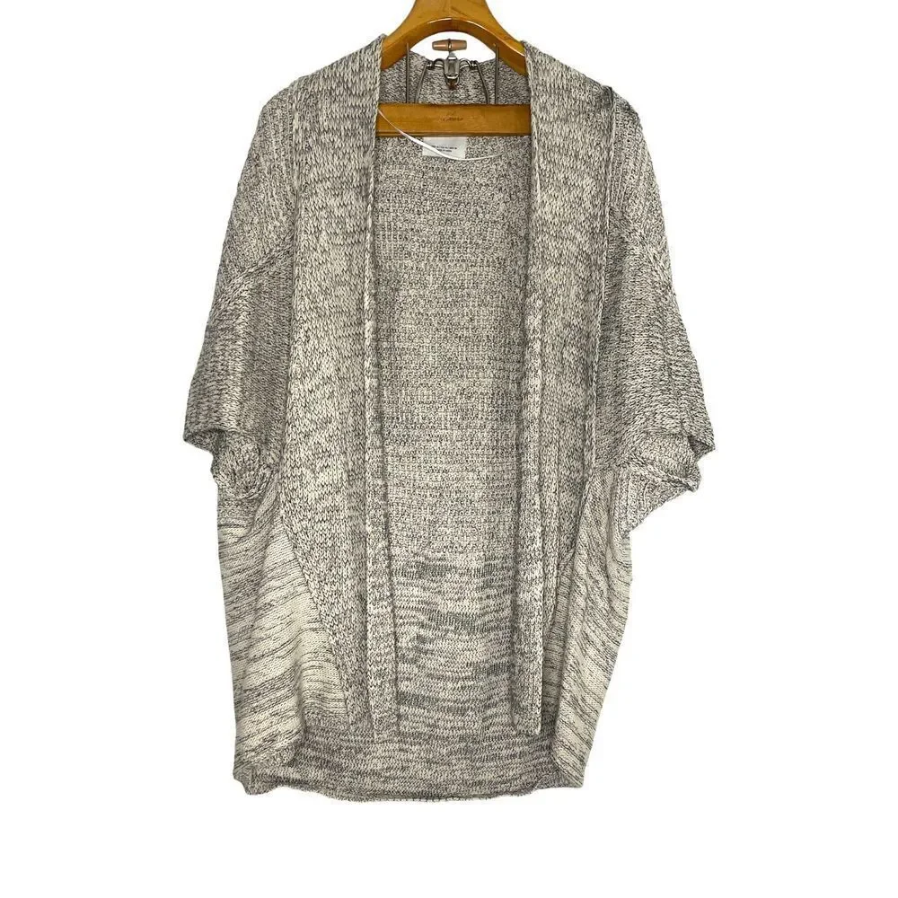 ZARA Knit oversized open knit gray white marled sweater Sz: M